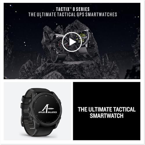 Garmin tactix  8 47mm  AMOLED Display  Premium Tactical GPS Smartwatch  Includes Applied Ballistics Ultralight  Solver