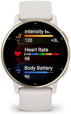 Garmin vívoactive 5, reloj inteligente GPS de salud y fitness, pantalla AMOLED, hasta 11 días de batería, color marfil