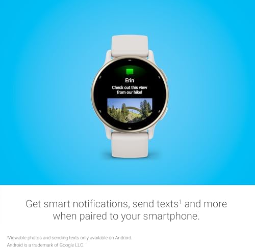 Garmin vívoactive 5, reloj inteligente GPS de salud y fitness, pantalla AMOLED, hasta 11 días de batería, color marfil