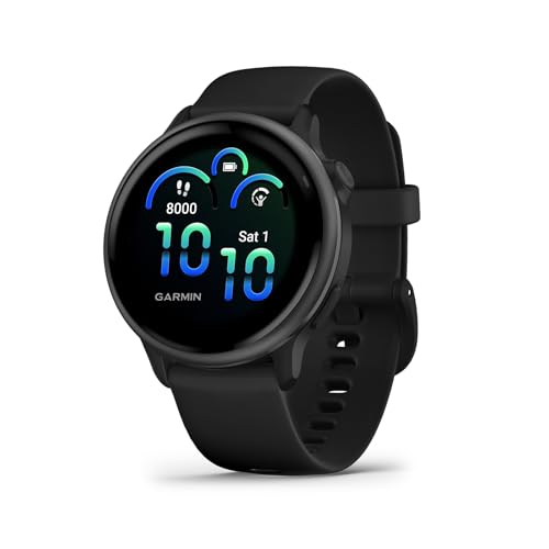 Garmin vívoactive  6  Health and Fitness GPS Smartwatch  AMOLED Display  Up to 11 Days of Battery  Slate with Black Band