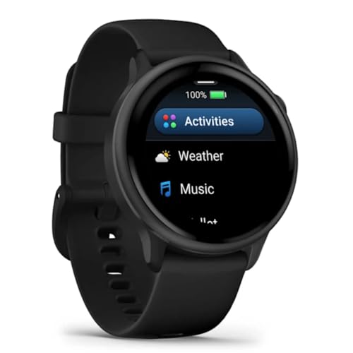 Garmin vívoactive  6  Health and Fitness GPS Smartwatch  AMOLED Display  Up to 11 Days of Battery  Slate with Black Band