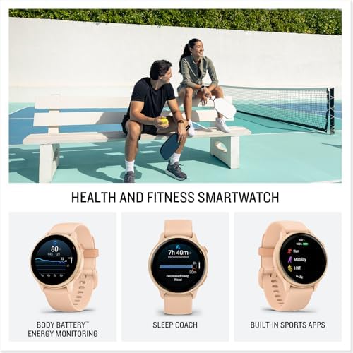 Garmin vívoactive  6 Health and Fitness GPS Smartwatch   AMOLED Display  Up to 11 Days Battery  Metallic Pink Dawn with Matching Band