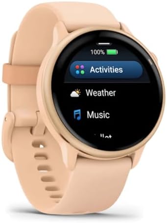 Garmin vívoactive  6 Health and Fitness GPS Smartwatch   AMOLED Display  Up to 11 Days Battery  Metallic Pink Dawn with Matching Band