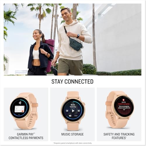 Garmin vívoactive  6 Health and Fitness GPS Smartwatch   AMOLED Display  Up to 11 Days Battery  Metallic Pink Dawn with Matching Band