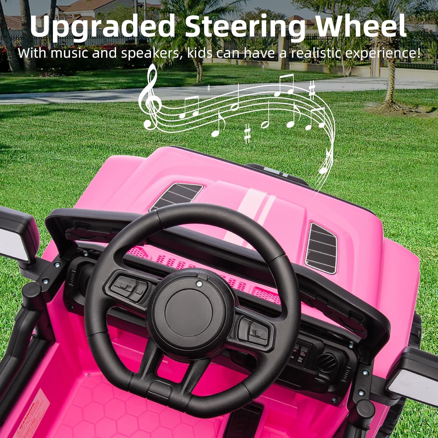 Garvee 12V Ride On Truck Car for Kids   Electric Vehicle with Parent Remote Control  Music Steering Wheel  LED Lights & 4 Wheel Spring Suspension   Perfect for Ages 2 5 Pin