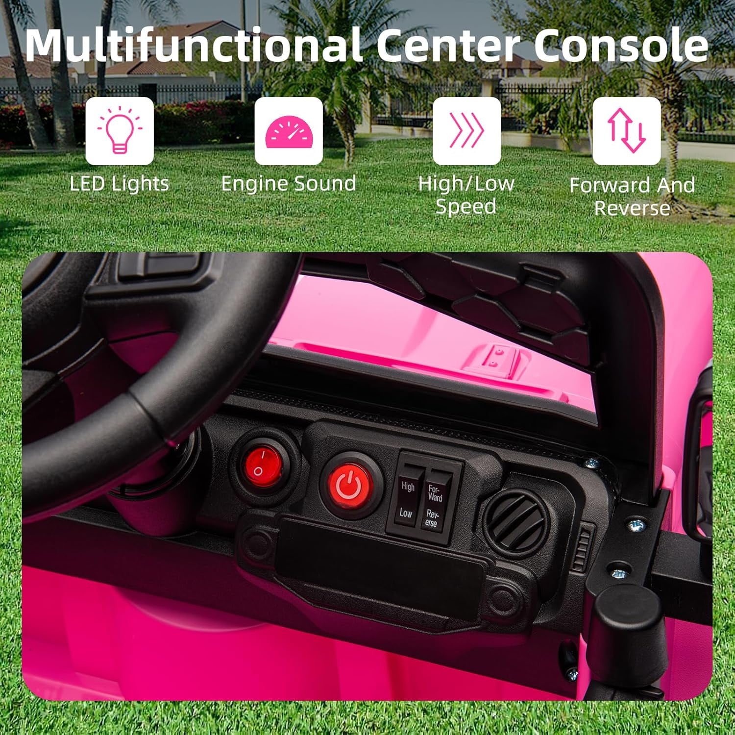 Garvee 12V Ride On Truck Car for Kids   Electric Vehicle with Parent Remote Control  Music Steering Wheel  LED Lights & 4 Wheel Spring Suspension   Perfect for Ages 2 5 Pin
