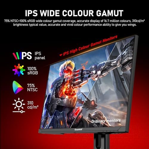 Gawfolk 27 inch 2K QHD 2560 1440  PC Screen  180Hz Gaming Monitor  1ms Without Bezel  FreeSync 100  sRGB  178  Wide Viewing Angle  HDMI2 0 DisplayPort  75   75MM Wall Mount Compatible   Black
