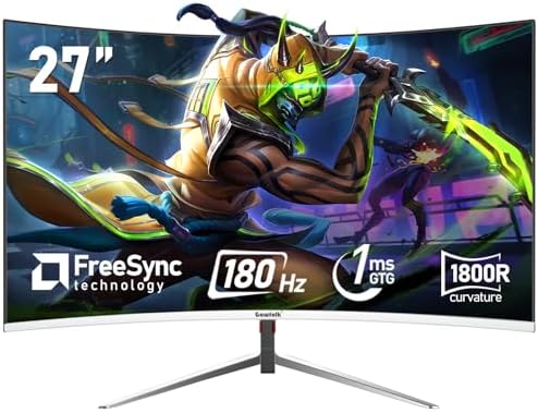 Gawfolk 27 inch 2K QHD 2560 1440  PC Screen  180Hz Gaming Monitor  1ms Without Bezel  FreeSync 100  sRGB  178  Wide Viewing Angle  HDMI2 0 DisplayPort  75   75MM Wall Mount Compatible   Black