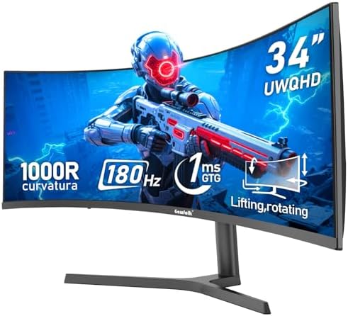 Gawfolk 27 inch 2K QHD 2560 1440  PC Screen  180Hz Gaming Monitor  1ms Without Bezel  FreeSync 100  sRGB  178  Wide Viewing Angle  HDMI2 0 DisplayPort  75   75MM Wall Mount Compatible   Black
