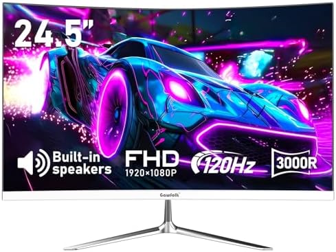 Gawfolk 27 inch Curved Gaming Monitor 144Hz/180Hz PC Monitor Full HD 1080P  Frameless 1800R Computer Display with FreeSync & Eye Care Technology  Wall Mountable  DP  HDMI Port  Black 
