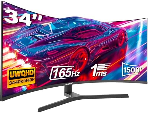 Gawfolk 27 inch Curved Gaming Monitor 144Hz/180Hz PC Monitor Full HD 1080P  Frameless 1800R Computer Display with FreeSync & Eye Care Technology  Wall Mountable  DP  HDMI Port  Black 