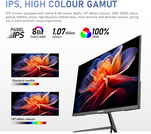 Gawfolk 27 inch IPS 2K QHD  2560 1440  Computer Monitor 75Hz Gaming PC Screen  1ms Adaptive Sync 100  sRGB  1 07 Billion Colours Built in Speaker Display 1 4 Port HDMI2 0  Black
