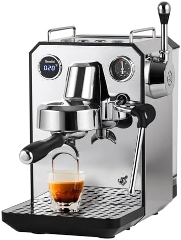 Gemilai Owl G3006 Home Espresso Machine  58mm Commercial Group Head & PID Temp Control  Stainless Steel Coffee Maker for Barista Quality Latte Art  Cappuccino Dual Data Display Black