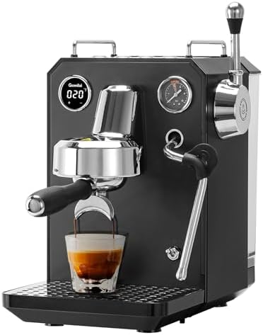 Gemilai Owl G3006 Home Espresso Machine  58mm Commercial Group Head & PID Temp Control  Stainless Steel Coffee Maker for Barista Quality Latte Art  Cappuccino Dual Data Display Black