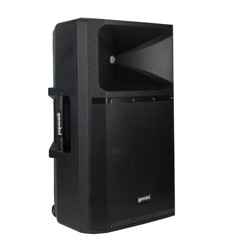 Gemini 15 Inch Powered PA Speaker   2200W Bluetooth PA Speaker with Mixer  XLR Inputs  Active DJ Speakers for Parties Events  GSP 2200 
