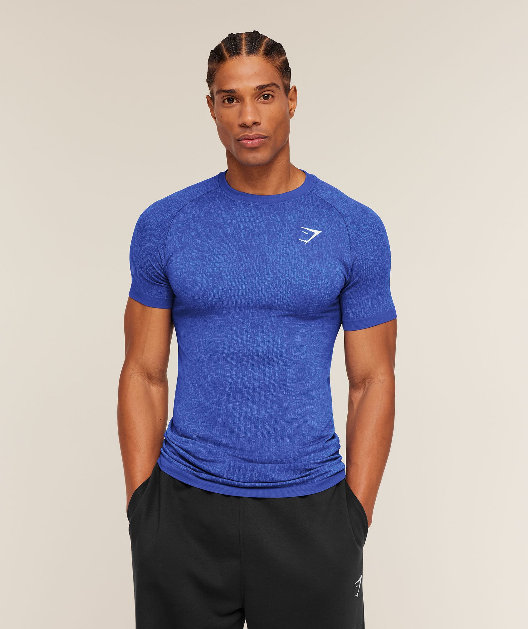 Geo Seamless Grid T-Shirt - Force Blue/Steady Purple