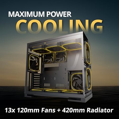 Geometric Future M5 Vent Mesh Panel Tempered Glass Mid Tower  E ATX/ATX Gaming Case  High Airflow  1 2mm Steel  Type C  Support 420/360 Radiator  ARGB PWM 140m fan x 5 Pre Installed  Black  GEO M5VF B