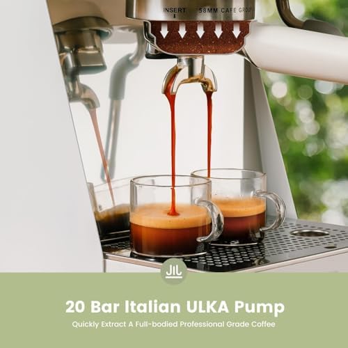 Gevi  2026 Upgrade  Commercial Espresso Machine 20Bar with Smart OPV Coffee Makers  Milk Frother & 58mm Portafilter  Dual Display Stainless Steel Cappuccino Maker for Home  Great Gift