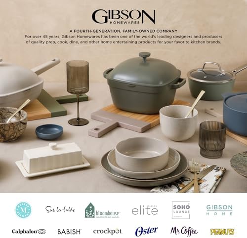Gibson Home Rockaway 12 Piece Stoneware Dinnerware Set  Matte Finish  Service for 4  Modern Ceramic Plates and Bowls  Microwave & Dishwasher Safe   Soft Gray   Service for 4