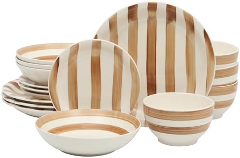 Gibson Home Rockaway 12 Piece Stoneware Dinnerware Set  Matte Finish  Service for 4  Modern Ceramic Plates and Bowls  Microwave & Dishwasher Safe   Soft Gray   Service for 4