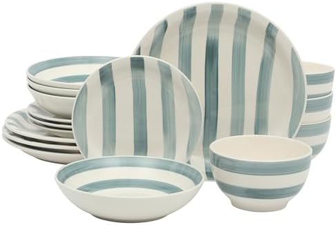 Gibson Home Rockaway 12 Piece Stoneware Dinnerware Set  Matte Finish  Service for 4  Modern Ceramic Plates and Bowls  Microwave & Dishwasher Safe   Soft Gray   Service for 4