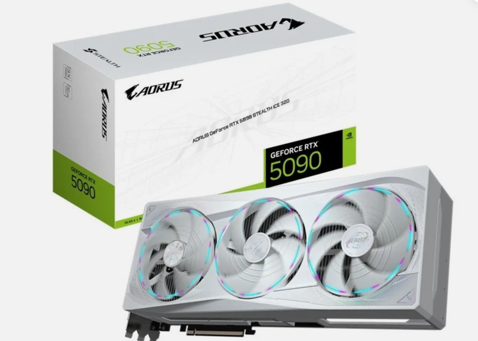 Gigabyte AORUS GeForce RTX 5090 STEALTH ICE 32G  2655 MHz  CUDA 21760 IN HAND