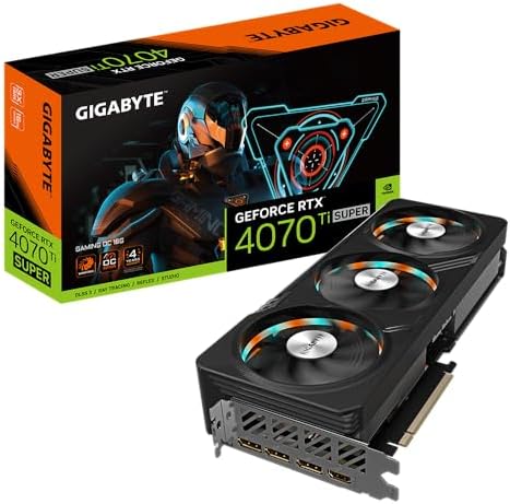 Gigabyte GeForce RTX 4070 Ti Super WINDFORCE OC Graphics Card   2625MHz Core  16GB GDDR6X 21000MHz 256 bit Memory  PCI E 4 0  3X DP 1 4  1x HDMI 2 1a  NVIDIA DLSS 3 5  GV N407TSWF3OC 16GD