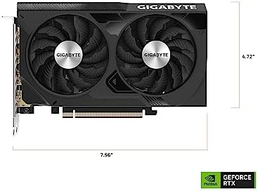 Gigabyte GeForce RTX 4060 WINDFORCE OC 8G Graphics Card  2X WINDFORCE Fans  8GB 128 bit GDDR6  GV N4060WF2OC 8GD Video Card