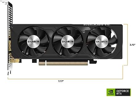Gigabyte GeForce RTX 4060 OC Low Profile 8G Graphics Card  3X WINDFORCE Fans  8GB 128 bit GDDR6  GV N4060OC 8GL Video Card