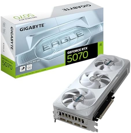 Gigabyte GeForce RTX 5070 Eagle OC Ice SFF 12G Graphics Card   12GB GDDR7  192 Bits  PCI E 5 0  2587 MHz Core Clock  3 x DP 2 1a  1 x HDMI 2 1b  NVIDIA DLSS 4  GV N5070EAGLEOC ICE 12GD