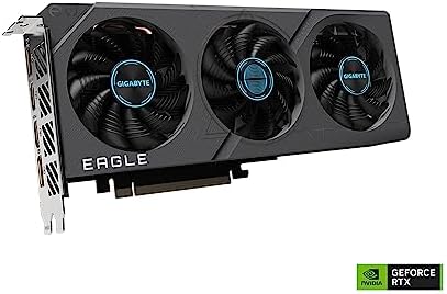 Gigabyte GeForce RTX 4060 Eagle OC 8G Graphics Card  3X WINDFORCE Fans  8GB 128 bit GDDR6  GV N4060EAGLE OC 8GD Video Card