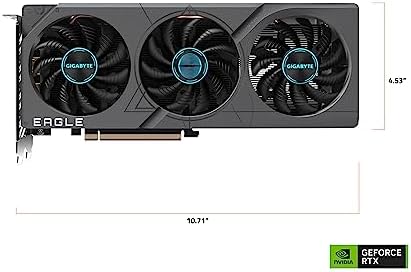 Gigabyte GeForce RTX 4060 Eagle OC 8G Graphics Card  3X WINDFORCE Fans  8GB 128 bit GDDR6  GV N4060EAGLE OC 8GD Video Card