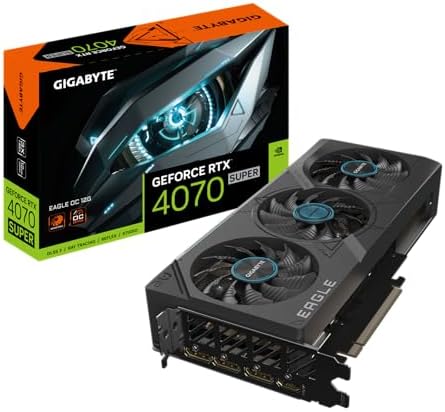 Gigabyte GeForce RTX 4070 Super WINDFORCE OC Graphics Card   2505MHz Core  12GB GDDR6X 21000MHz 192 bit Memory  PCI E 4 0  3X DP 1 4  1x HDMI 2 1a  NVIDIA DLSS 3 5  GV N407SWF3OC 12GD