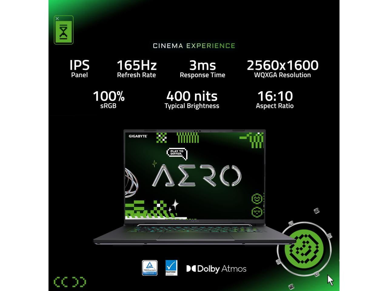 Gigabyte Technology AEROX161WH93USC94DH AERO X16 Gaming Laptop 16" Ryzen 7 AI 350 RTX 5070