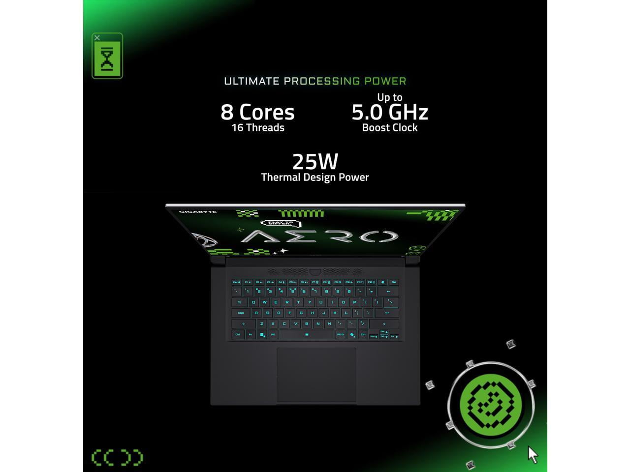 Gigabyte Technology AEROX161WH93USC94DH AERO X16 Gaming Laptop 16" Ryzen 7 AI 350 RTX 5070