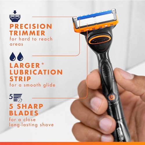 Gillette Fusion5 Power Razor Blade Refills for Men  8 Count  with Precision Trimmer