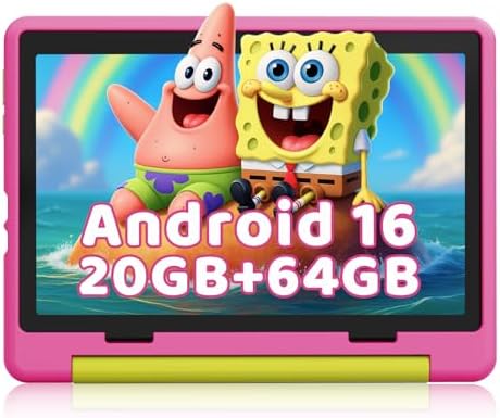 Gleeso Kids Tablet Android 16 Tablet with HD Display 10 1 inch Parental Control & Kids Mode  GMS Certified 20GB RAM 64GB ROM 1TB Expandable  5000mAh Battery  Dual Camera  Protective Case Green