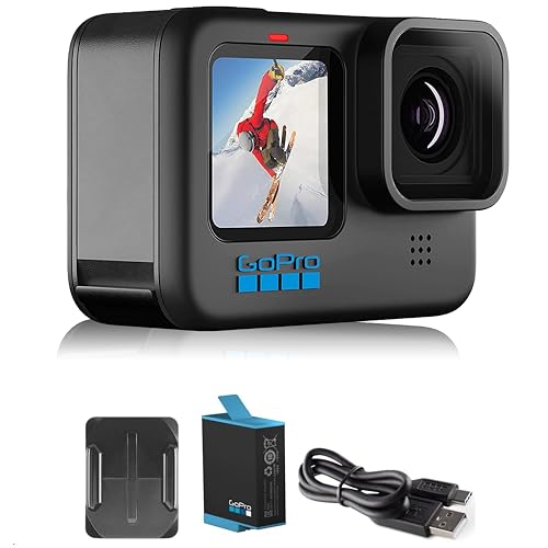 GoPro HERO10 Negro - Embalaje de comercio electrónico, cámara de acción impermeable con LCD frontal y pantallas táctiles traseras, video 5.3K60 Ultra HD