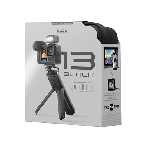 GoPro HERO13 Black Creator Edition - Incluye HERO13 Black, Volta (empuñadura de batería, trípode, control remoto), Media Mod, Light Mod, Batería Enduro, Soporte de pestillo magnético y funda de