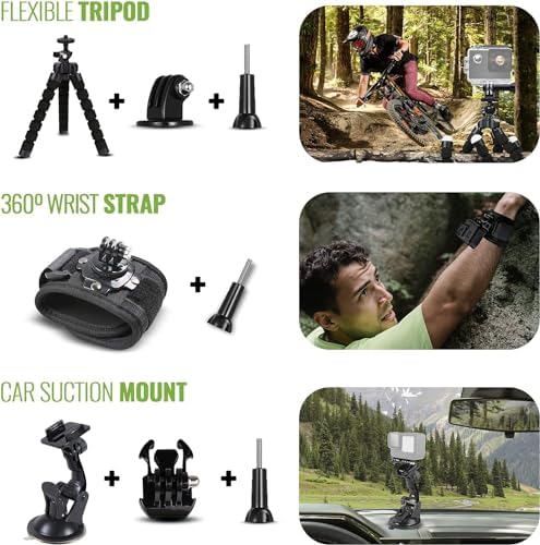 GoPro Hero  Go Pro Hero  Black Compact   Waterproof Action Camera with 4K Ultra HD Video  12MP Photos  Stabilization   50 in 1 Accessory Kit   64GB Card   More