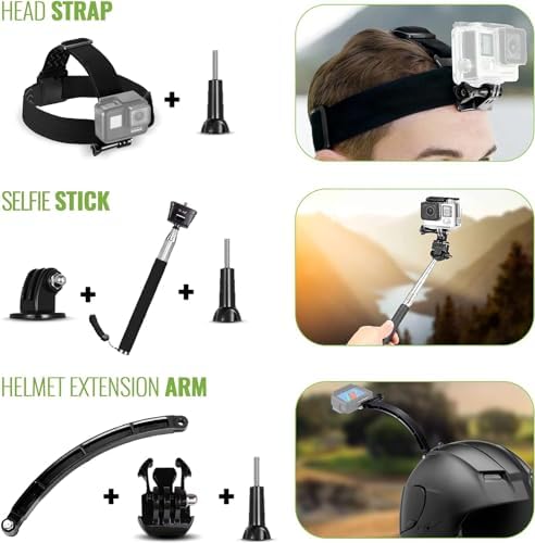 GoPro Hero  Go Pro Hero  Black Compact   Waterproof Action Camera with 4K Ultra HD Video  12MP Photos  Stabilization   50 in 1 Accessory Kit   64GB Card   More