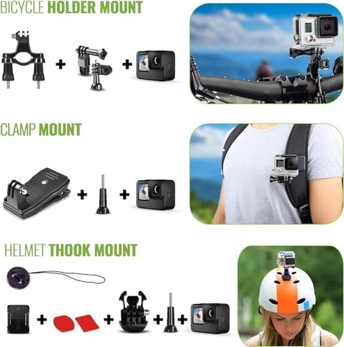 GoPro Hero  Go Pro Hero  Black Compact   Waterproof Action Camera with 4K Ultra HD Video  12MP Photos  Stabilization   50 in 1 Accessory Kit   64GB Card   More