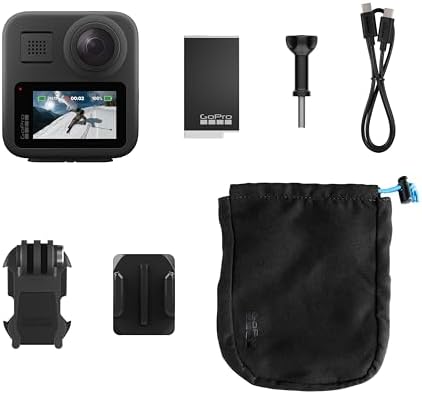 GoPro MAX   Waterproof 360   Traditional Action Camera with Touch Screen Spherical 5 6K30 HD Video 16 6MP 360 Photos 1080p Live Streaming Stabilization