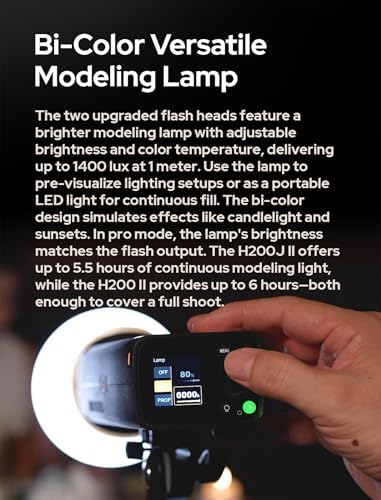 Godox AD200 Pro II GODOX AD200Pro II AD200ProII  200Ws TTL Pocket Flash with Improved Heat Dissipation  Color Screen  Bi Color Modeling Light  1/1 to 1/512 Wider Output  500 Full Power Flashes