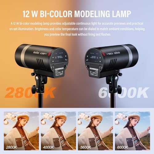 Godox AD300Pro II 2026 Godox 300Ws Outdoor Flash   2 4G Wireless TTL & HSS 1/8000s Strobe 16 Color Group Indicator Lights   0 01s Recycle  350 Flashes   12W Bi Color Modeling Lamp Portable Monolight