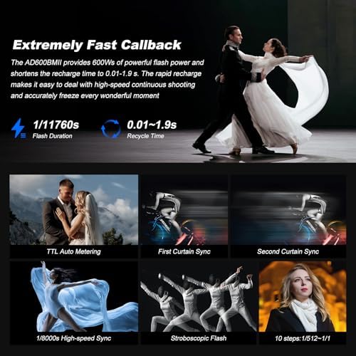 Godox AD600BM Bowens Mount 600Ws GN87 High Speed Sync Outdoor Flash Strobe Light with 2 4G Wireless X System  8700mAh Battery to Provide 500 Full Power