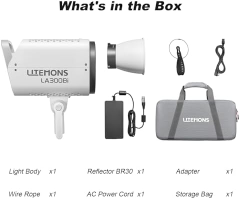 Godox LA300Bi COB LED Video Light with Carry Bag 330W Bi Color 2800K 6500K 127000Lux  1m 11FX Effect Bowens Mount Continuous Light Support NFC and APP Control for Photography Studio Shooting