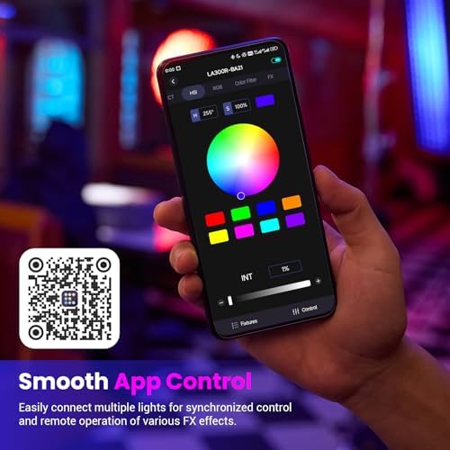 Godox LA300R K1 Full Color COB LED Video Light 330W RGB 1800 10000K CCT with G/M Adjustment 14 FX Effects NFC/APP Control Bowens Mount Continuous Output Lighting with Storage Bag for Live Streaming