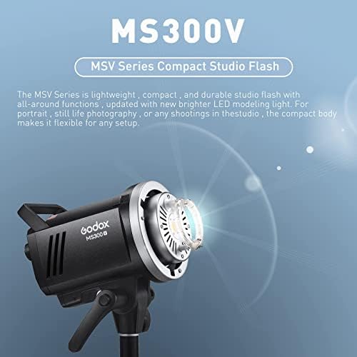 Godox MS300V Studio Flash Kit  2X 300W  with 2 Softboxes  2 Light Stands  2 Reflectors  LED Modeling Lamps  2 4G Wireless X System  Bowens Mount   Ideal for Studio  Portrait & Fashion Photography