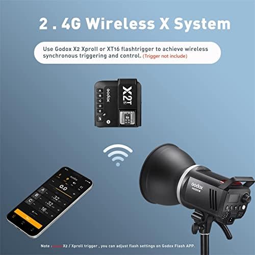 Godox MS300V Studio Flash Kit  2X 300W  with 2 Softboxes  2 Light Stands  2 Reflectors  LED Modeling Lamps  2 4G Wireless X System  Bowens Mount   Ideal for Studio  Portrait & Fashion Photography